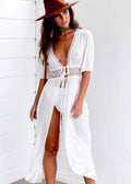 V-neck beach cover-up