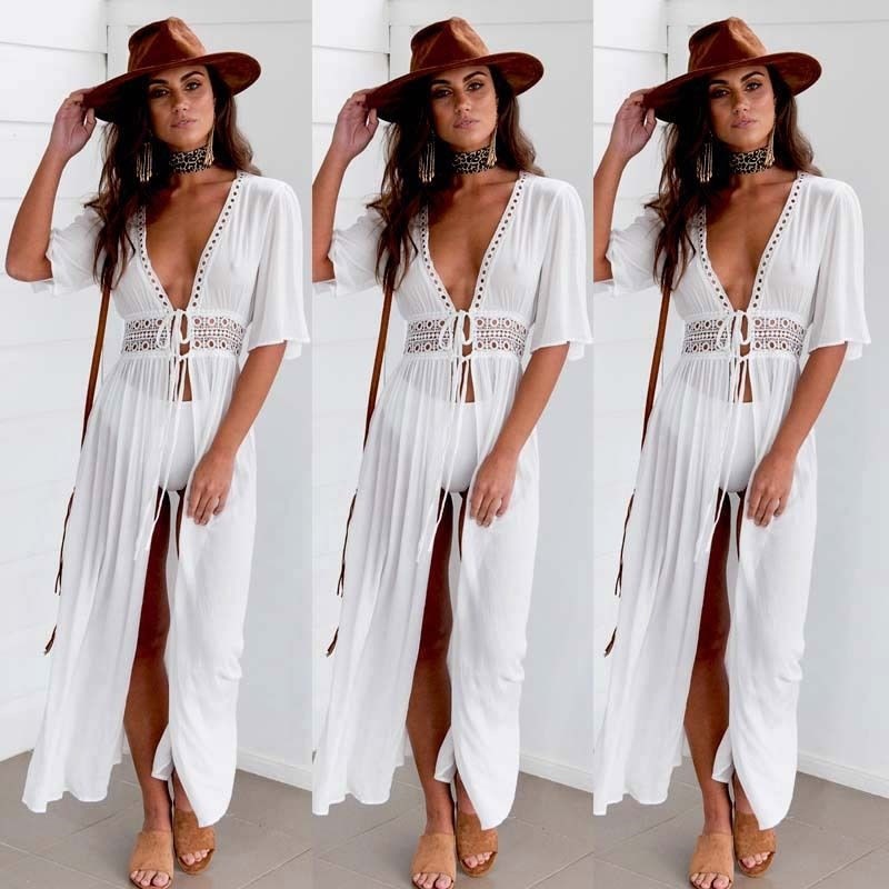 V-neck beach cover-up