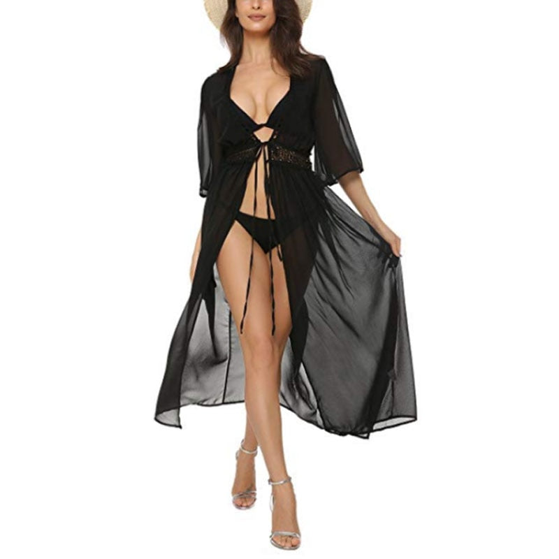 V-neck beach cover-up